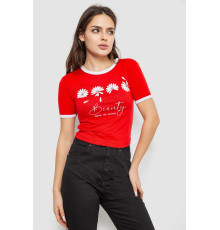 Футболка-топ жіноча з принтом, колір червоний, 244R604