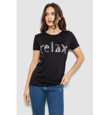 Футболка женская с принтом, цвет черный, 244R610