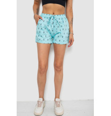 Шорты женские с принтом, цвет голубой, 238R7164-2 Шорты женские с принтом, цвет голубой, 238R7164-2