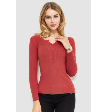 Кофта жіноча базова в рубчик, колір темно-кораловий, 204R002