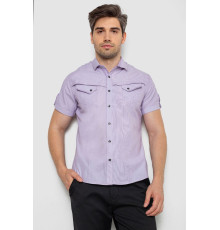 Рубашка мужская с коротким рукавом, цвет сиреневый, 214R3121