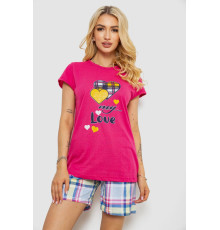 Піжама жіноча з принтом, колір малиновий, 243R3250 Піжама жіноча з принтом, колір малиновий, 243R3250