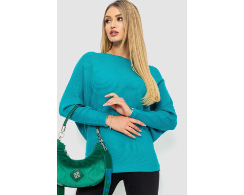 Кофта женская однотонная, цвет бирюзовый, 244R2034