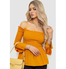 Блуза однотонная, цвет горчичный, 244R254-1
