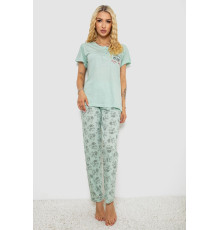 Пижама женская с принтом, цвет мятный, 243R10200 Пижама женская с принтом, цвет мятный, 243R10200