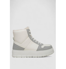 Кросівки жіночі зимові на хутрі, колір біло-сірий, 248RMB07