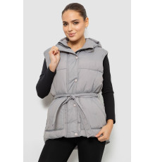 Жилет жіночий з капюшоном, колір сірий, 207R2016 Жилет жіночий з капюшоном, колір сірий, 207R2016