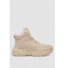 Кросівки жіночі зимові на хутрі, колір бежевий, 248RDM01