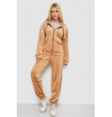 Спортивний костюм жіночий велюровий, колір темно-бежевий, 238R107 Спортивний костюм жіночий велюровий, колір темно-бежевий, 238R107