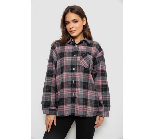 Сорочка жіноча в клітинку, колір сіро-чорний, 244R1070-2