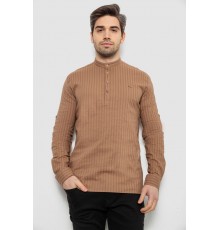 Рубашка мужская однотонная с принтом, цвет бежевый, 186R2077