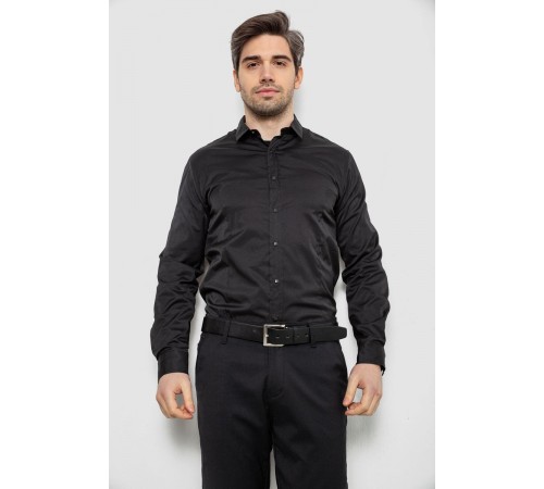 Рубашка мужская однотонная, цвет черный, 186R6917