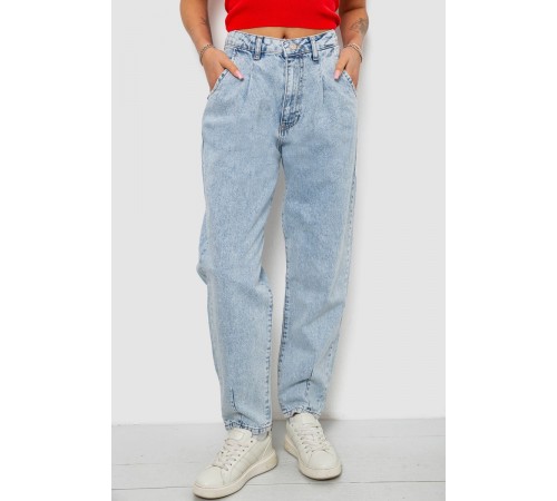Джинси жіночі однотонні Mom 244R1826S21, колір Блакитний