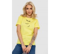 Футболка женская с принтом, цвет желтый, 238R555