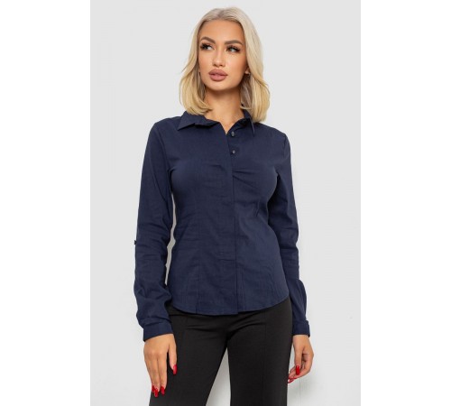Блуза класична, колір синій, 230R08-2
