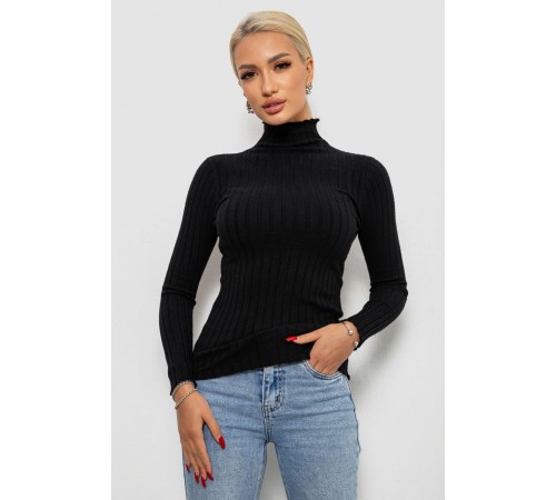 Гольф жіночий однотонний, колір чорний, 204R040