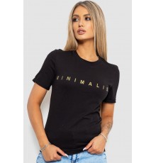 Футболка жіноча з принтом, колір чорний, 238R57379