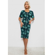 Халат жіночий на блискавці з принтом, колір зелений, 257R1030