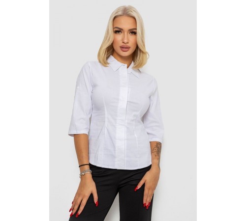 Блуза класична, колір білий, 230R08-1