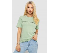 Футболка женская с принтом, цвет оливковый, 241R130