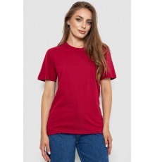 Футболка жіноча однотонна, колір бордовий, 238R112