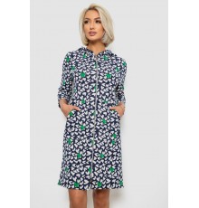 Халат жіночий на блискавці з принтом, колір синій, 257R1026