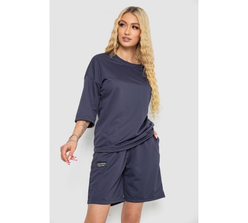 Костюм жіночий однотонний, колір темно-сірий, 238R116