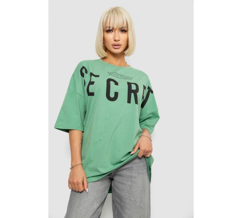 Футболка жіноча з принтом, колір оливковий, 244R3008-1