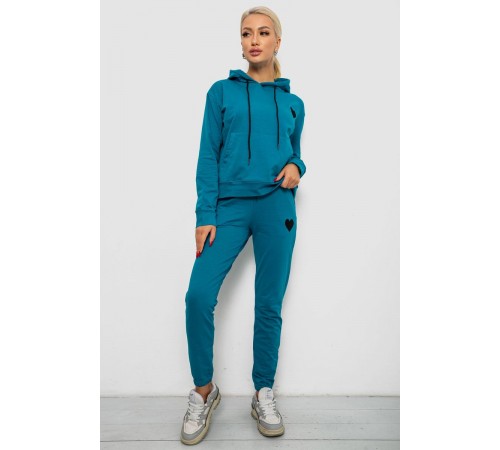Спортивний костюм жіночий двонитка, колір бірюзовий, 214R1419-004