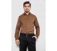 Рубашка мужская однотонная, цвет коричневый, 186R6917