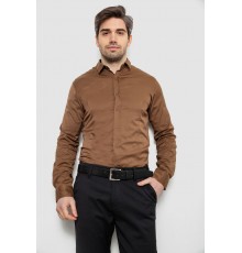 Рубашка мужская однотонная, цвет коричневый, 186R6917