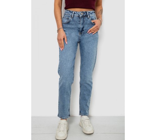 Джинси жіночі однотонні MOM, колір блакитний, 244R00136