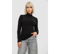 Гольф жіночий однотонний в рубчик, колір чорний, 257R101