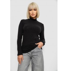 Гольф жіночий однотонний в рубчик, колір чорний, 257R101