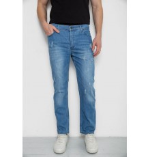 Джинсы мужские с потертостями, цвет голубой, 247R736