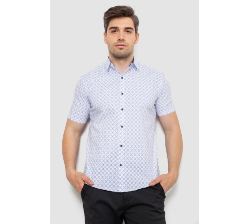 Рубашка мужская с принтом, цвет белый, 214R7330