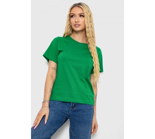 Футболка жіноча однотонна, колір зелений, 238R111