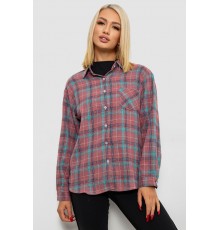 Сорочка жіноча в клітинку, колір пудровий, 244R1070-1