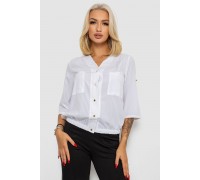 Блуза однотонна, колір білий, 230R91-1