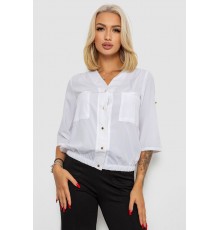 Блуза однотонна, колір білий, 230R91-1