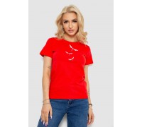 Футболка женская с принтом, цвет красный, 238R555