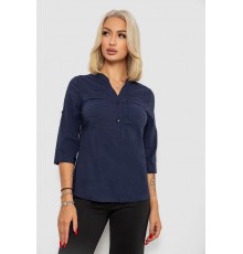 Блуза однотонна, колір синій, 230R96-15