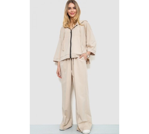 Спорт костюм жіночий двонитка, колір світло-бежевий, 102R5247