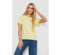 Футболка женская однотонная, цвет лимонный, 238R111