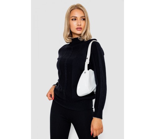 Гольф жіночий однотонний, колір чорний, 244R1516