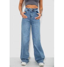 Джинси жіночі однотонні Wide leg, колір блакитний, 244R00144
