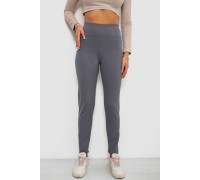 Лосини в рубчик на флісі, колір сірий, 244R1709