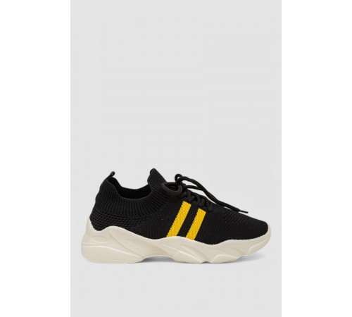 Кросівки жіночі текстильні, колір чорно-жовтий, 244R251K