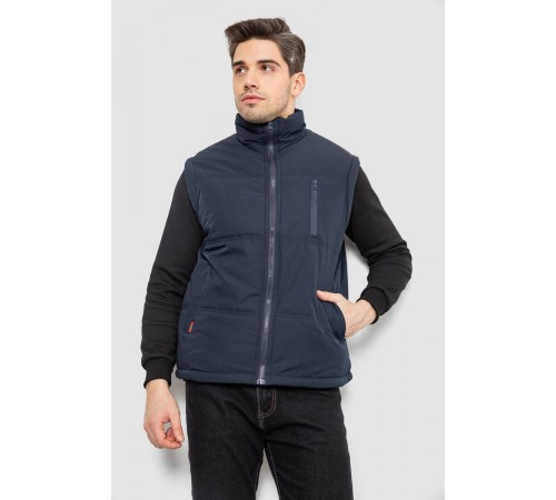 Жилет мужской однотонный утепленный, цвет синий, 244RF2-2