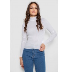 Водолазка жіноча в рубчик, колір білий, 214R91306